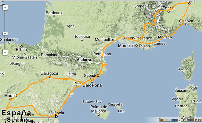 spagna tracciato